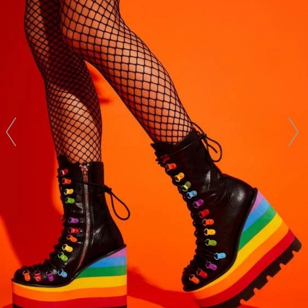 Rainbow Platform Boots